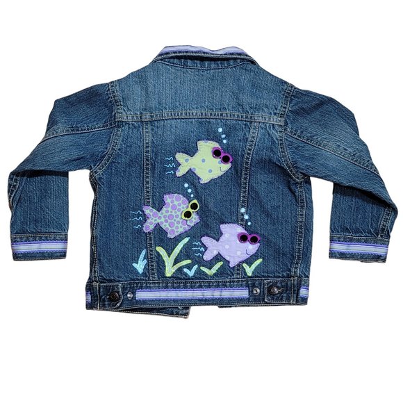 OshKosh B'gosh Other - OshKosh B'gosh Custom Patches & Jeweled Denim Jean Jacket Girl's 3T